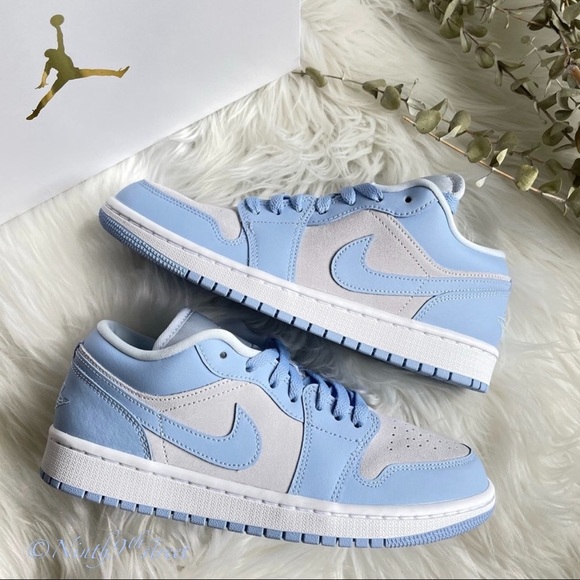 Nike Air Jordan 1 Low Football Grey White Aluminum UNC W9 - Picture 4 of 14